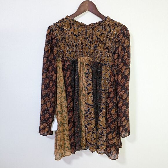 NWOT Free People Merrie Mix Print Tunic Top - Picture 1 of 7